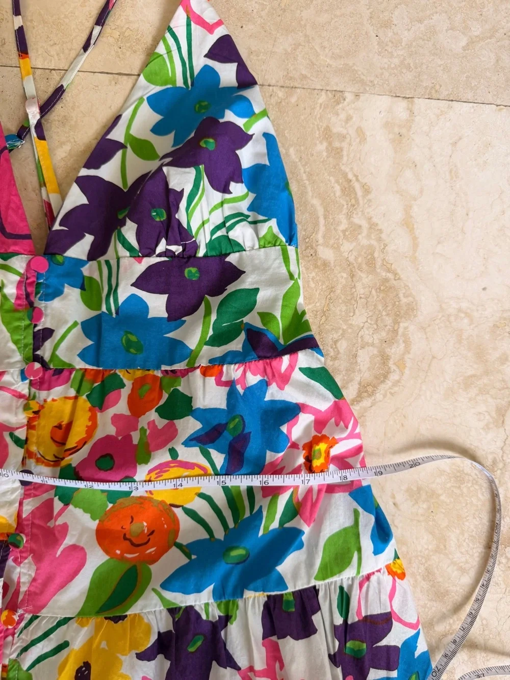 EUC J. Crew Vibrant Garden Cotton Poplin Tiered Maxi Dress Multicolor Size Large